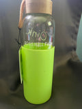 OINK Glass Water Bottles - Teal, Pink or Lime Green
