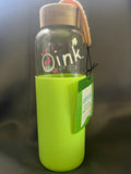 OINK Glass Water Bottles - Teal, Pink or Lime Green